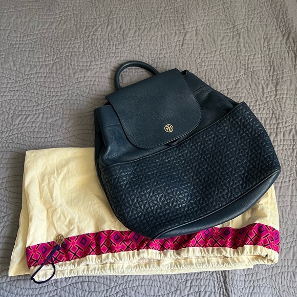Tory Burch Navy Blue Backpack